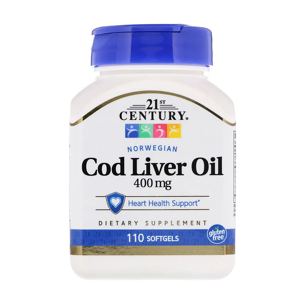 Олія печінки норвезької тріски 21st Century Cod Liver Oil 400 мг, 110 желатинових капсул